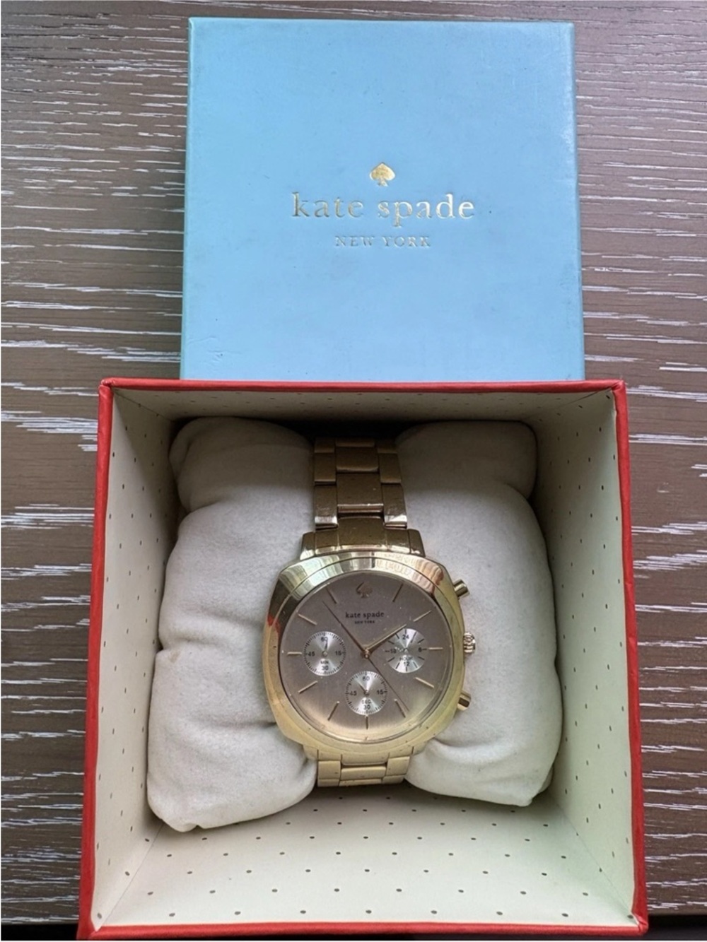 kate spade Gold-Tone Women's Chronograph Bracelet Watch